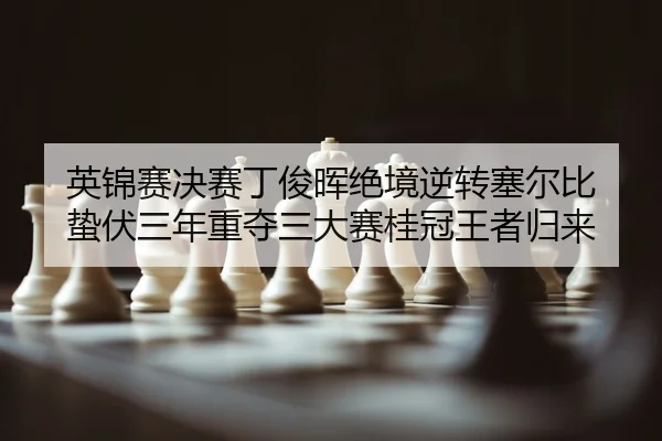 英锦赛决赛丁俊晖绝境逆转塞尔比 蛰伏三年重夺三大赛桂冠王者归来